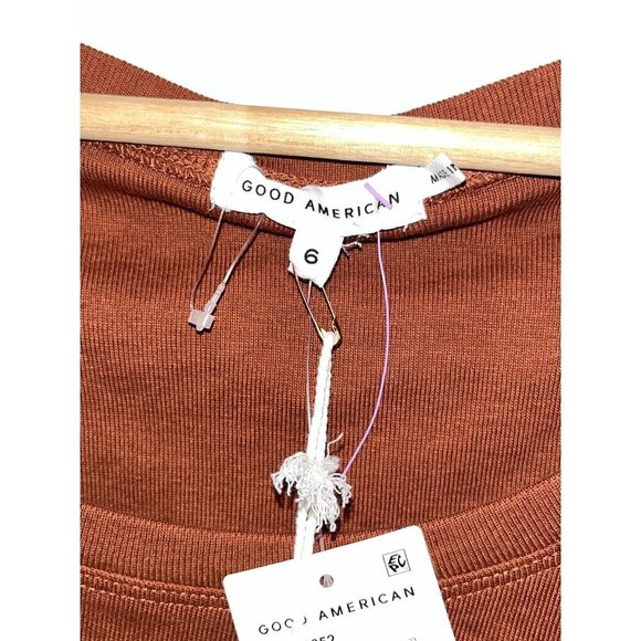 NWT Good American Ruched Tank Dress in  ortoise shell Women's Size 6 - Picture 7 of 12